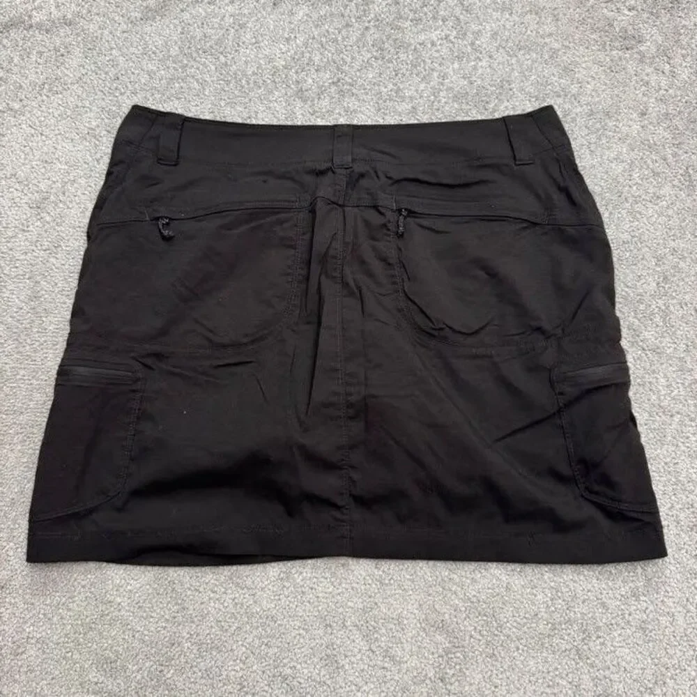 L.L. Bean Cargo Mini Skort Skirt Womens 14 Regular Black Nylon Outdoor Camping